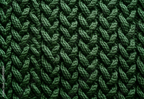 Green Knitted Texture Close Up Pattern photo