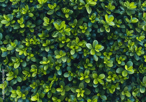 Lush Green Leaves Seamless Pattern Background