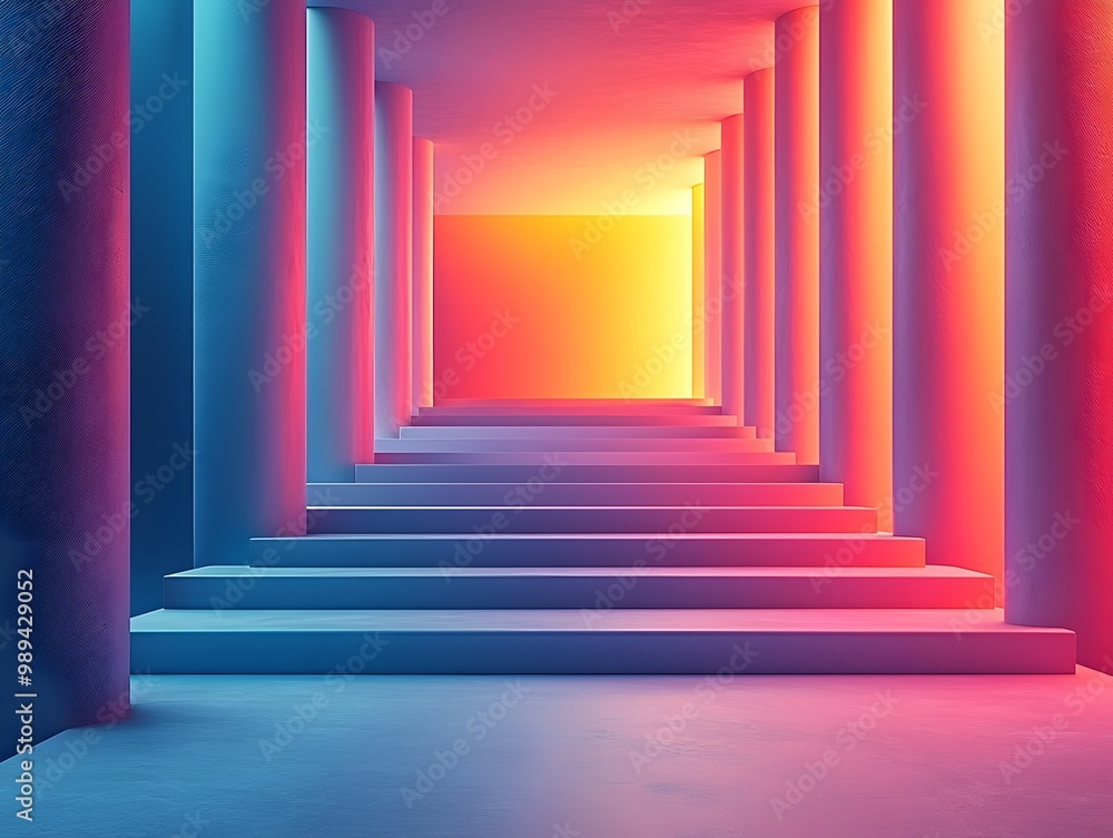 Obraz premium Colorful 3D Gradient Background with Geometric Shapes