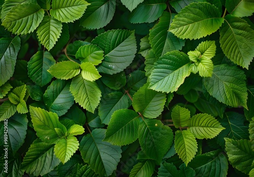 Vibrant Green Leaves Texture Background