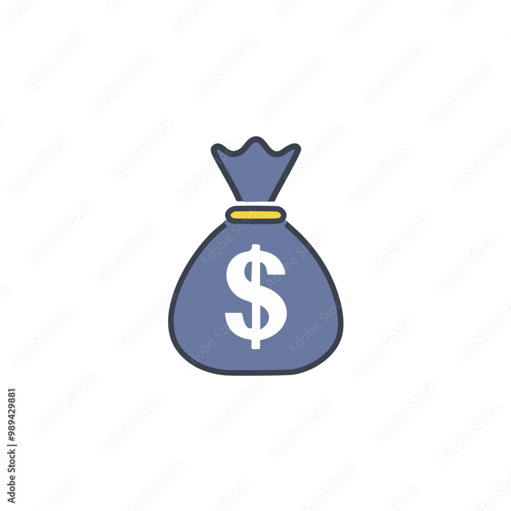 Abstract bag filled with money vector art illustration icon design. Icon concept design. Abstract bag filled with money vector art illustration icon design. Icon concept design.