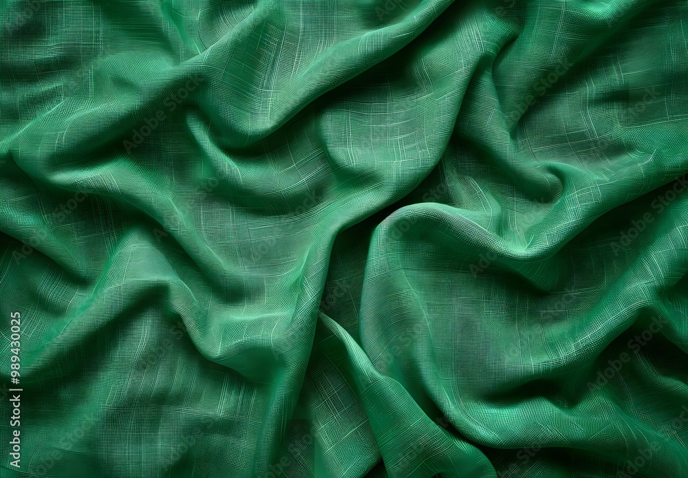 Fototapeta premium Green Fabric Texture Background for Design