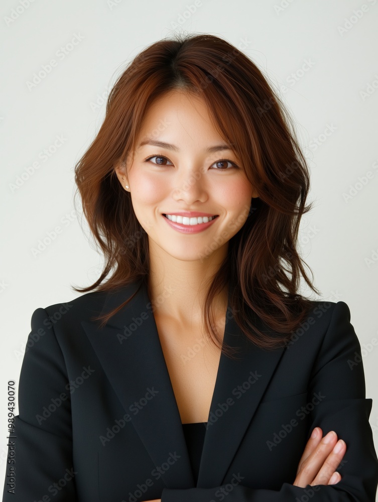 企業のイメージやマーケティング資料に最適な、ビジネス服を着たプロフェッショナルな日本人女性 企業のイメージやマーケティング資料に最適な、ビジネス服を着たプロフェッショナルな日本人女性