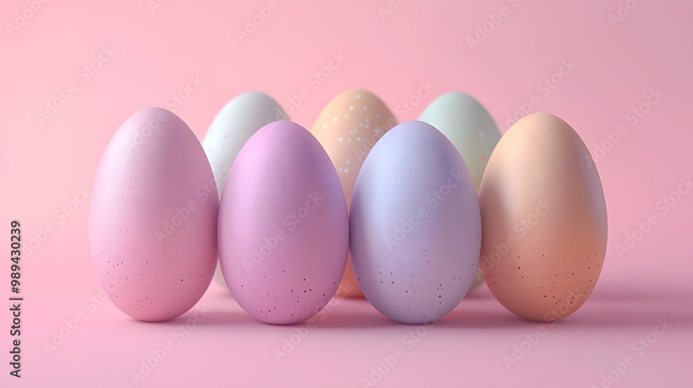 Soft Pastel Easter Eggs on Gentle Background Soft Pastel Easter Eggs on Gentle Background