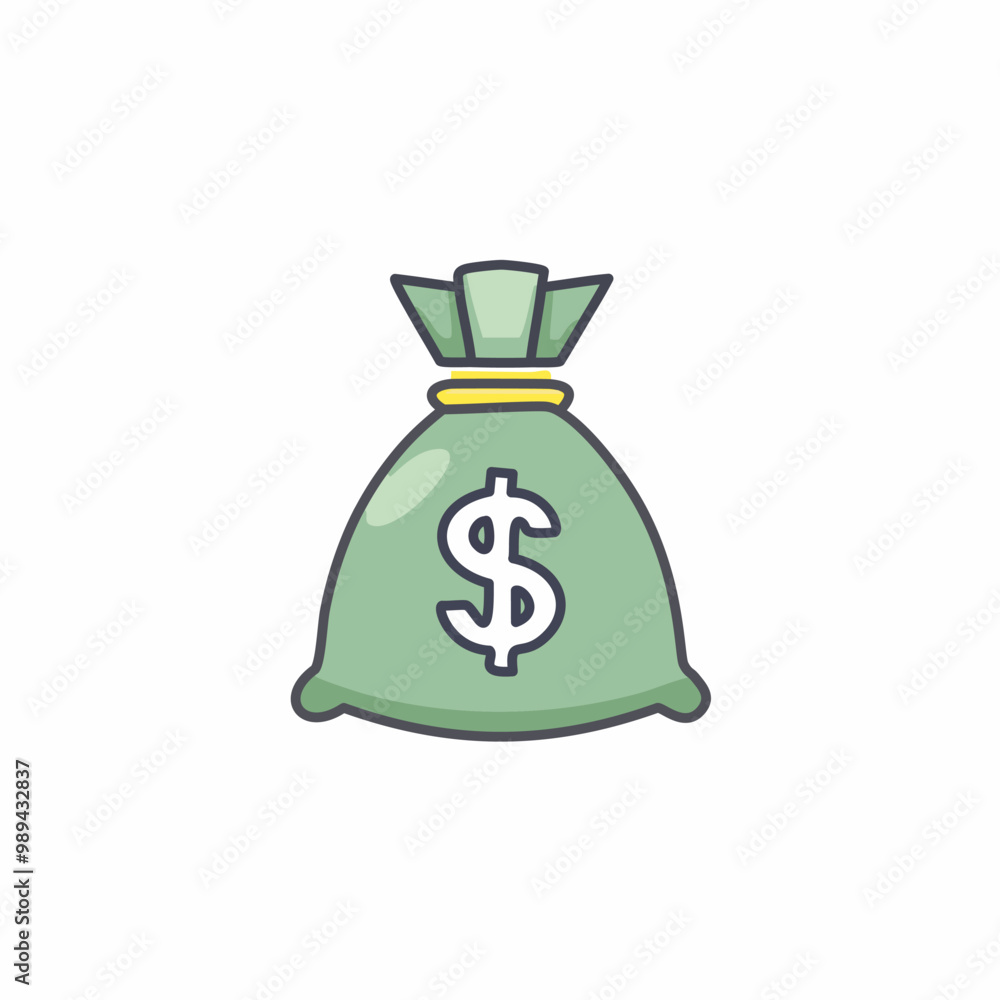Abstract bag filled with money vector art illustration icon design. Icon concept design. Abstract bag filled with money vector art illustration icon design. Icon concept design.
