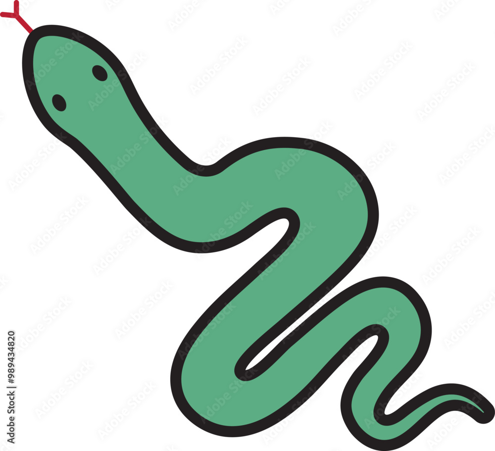 A green snake icon simple vector style. A green snake icon simple vector style.
