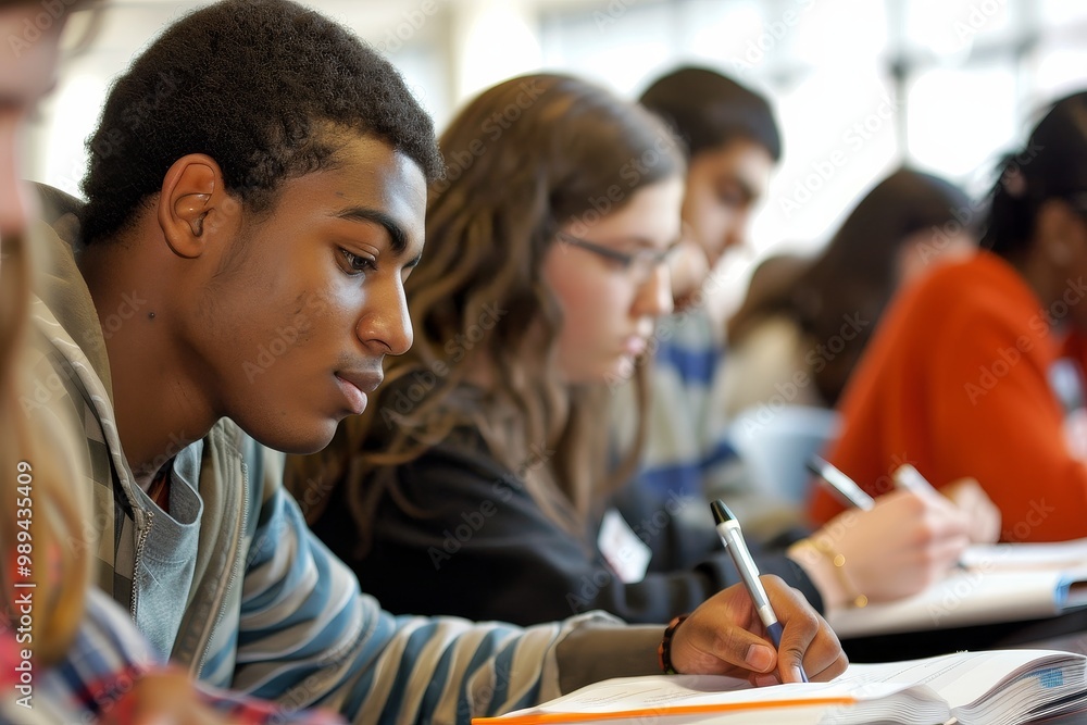 Diverse Students Engage in Campus Study Group Diverse Students Engage in Campus Study Group