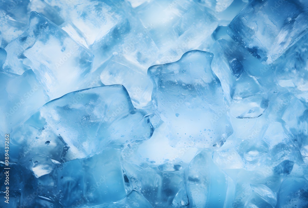 Closeup Texture of Icy Blue Ice Cubes Closeup Texture of Icy Blue Ice Cubes