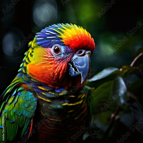 portrait of rainbow lorikeet bird