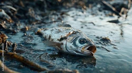 Dead Fish in Polluted Water