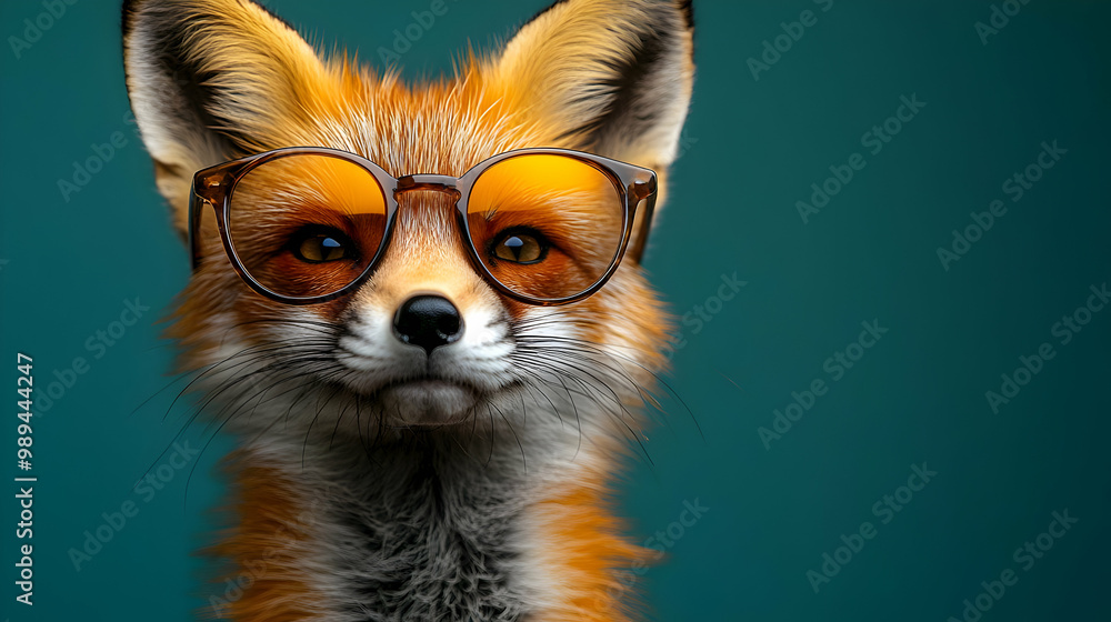 Fox Wearing Round Glasses Illustration Fox Wearing Round Glasses Illustration