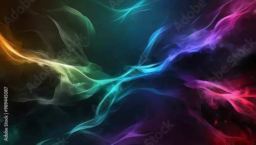 Black and colorful abstract gaming background. Generative Ai.