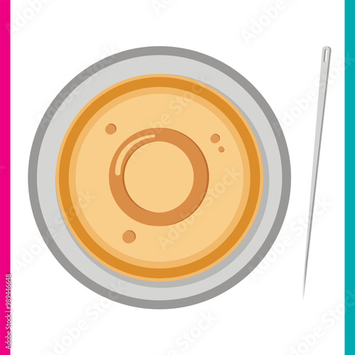 Honeycomb toffee, dalgona Squid Game. Candy circles in the middle. Vector illustration