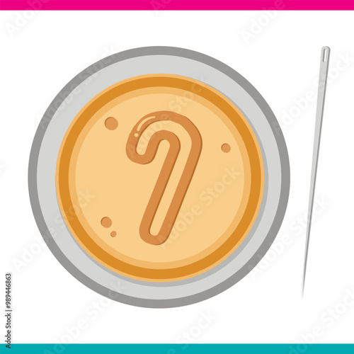 Honeycomb toffee, dalgona Squid Game. Candy in the middle. Vector illustration