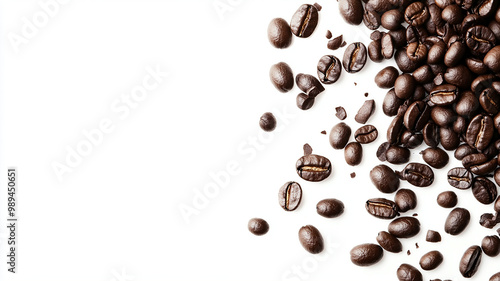  Scattering a few coffee beans around a copy space image