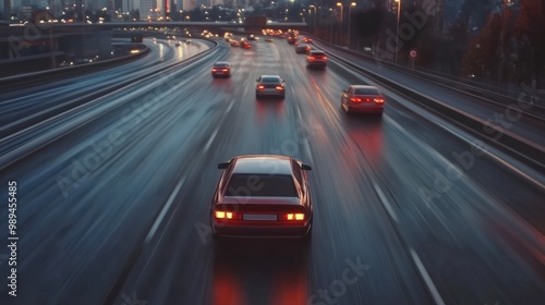 car driving on a highway