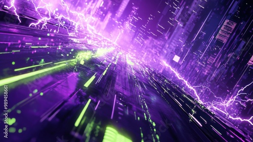 The concept of Extreme Programming in electric purple and neon green colors