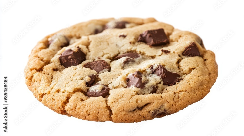 irresistible treat perfect chocolate chip cookie isolated on pure white goldenbrown edges with gooey center generous chunks of rich chocolate mouthwatering detail captures texture and aroma irresistible treat perfect chocolate chip cookie isolated on pure white goldenbrown edges with gooey center generous chunks of rich chocolate mouthwatering detail captures texture and aroma