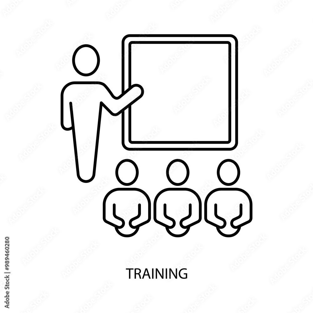 training concept line icon. Simple element illustration. training concept outline symbol design. training concept line icon. Simple element illustration. training concept outline symbol design.