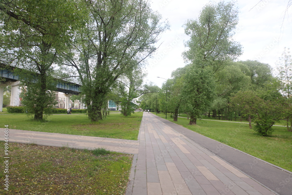 custom made wallpaper toronto digitalpedestrian paths in the landscape park Yuzhnoye Butovo, Moscow, June 2023, 2