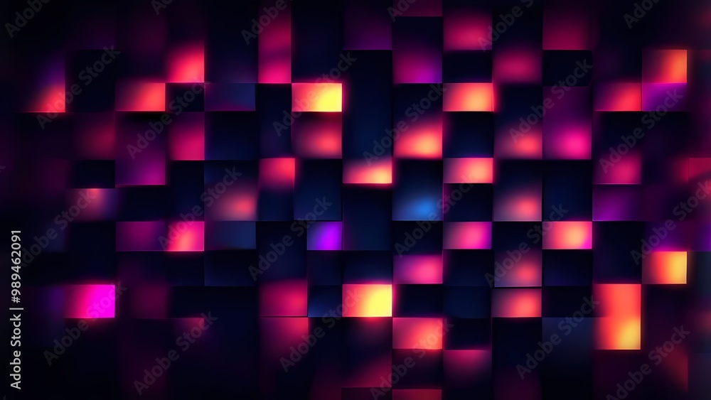 abstract background with glowing squares abstract background with glowing squares