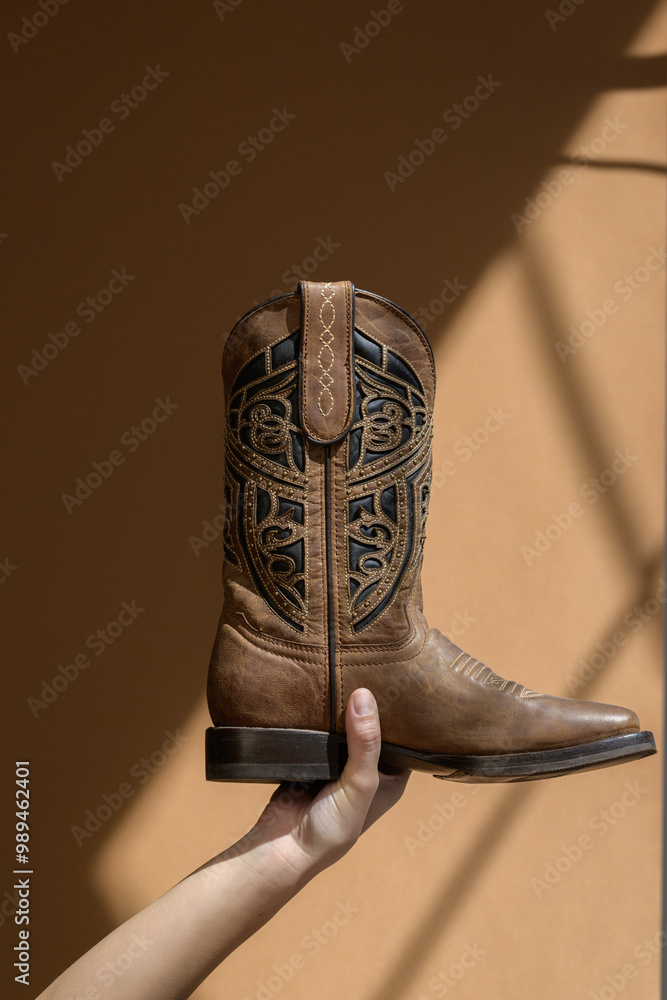 Brown cowboy boots. Brown cowboy boots.