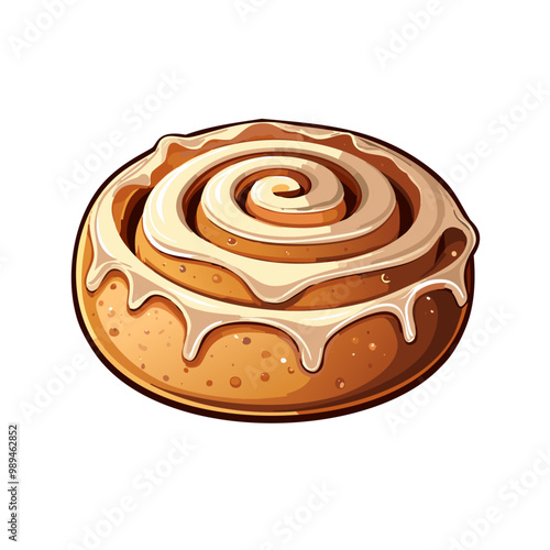 Freshly Baked Cinnamon Roll Topped with Creamy Icing
