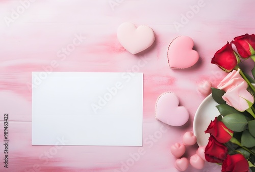 Wallpaper Mural Romantic Valentine's Day Flat Lay with Card Torontodigital.ca