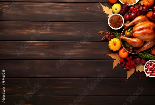 Wallpaper Mural Thanksgiving Feast Banner with Copy Space Torontodigital.ca