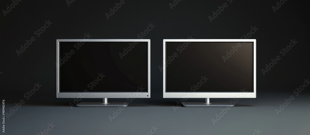 Two LCD screens in silver and black colors
