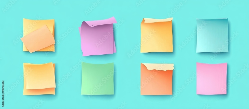 Scrapbooking paper memo notes blank post it stickers for creative designs with attached message shreds isolated on a background Scrapbooking paper memo notes blank post it stickers for creative designs with attached message shreds isolated on a background