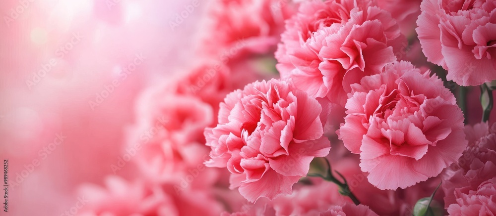 Bunch of vibrant pink carnation blossoms Bunch of vibrant pink carnation blossoms