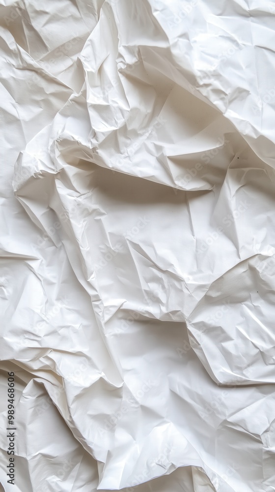 Obraz premium クリエイティブな背景やデザインのためのしわのある白い紙のテクスチャ