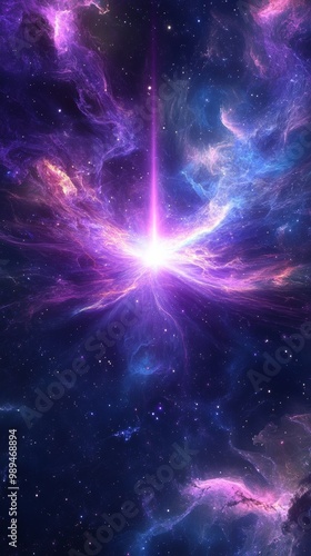 Pulsar Star Radiating Energy Waves - Vertical Wallpaper for Phones