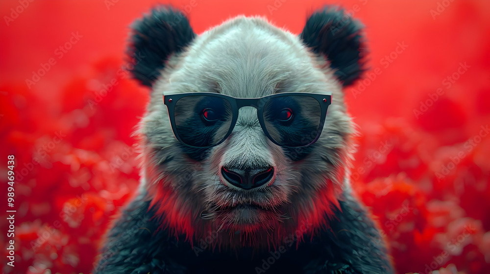 Cool Panda Wearing Sunglasses - Digital Illustration Cool Panda Wearing Sunglasses - Digital Illustration