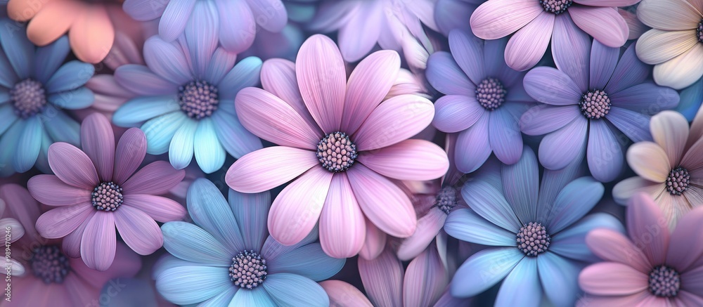 Vivid osteospermum blooms set against unique backdrops reflecting the theme of affection and warmth Vivid osteospermum blooms set against unique backdrops reflecting the theme of affection and warmth