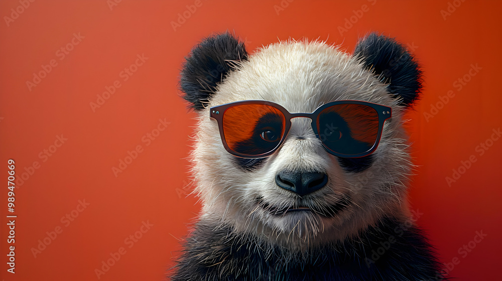 Cool Panda Wearing Sunglasses 3D Illustration Cool Panda Wearing Sunglasses 3D Illustration