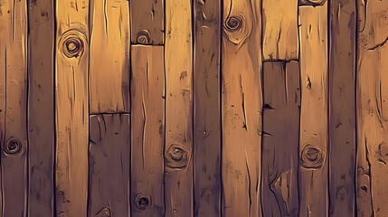 A detailed textured material featuring an old wooden texture made up of planks serves as the cover for a UI game background This pattern in a cartoon style is isolated for a unique