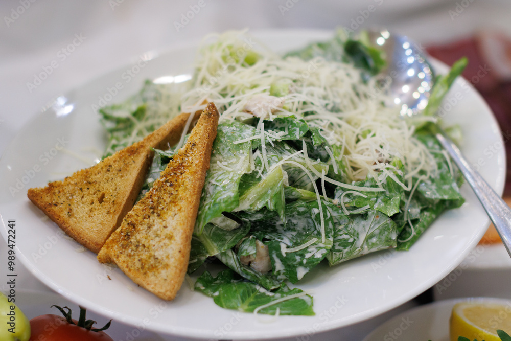Caesar salad with romaine lettuce and croutons Caesar salad with romaine lettuce and croutons