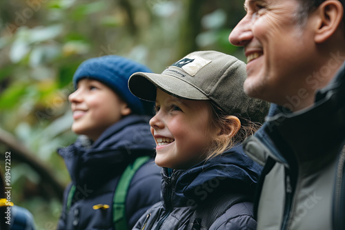 Family exploring a wildlife reserve on a guided tour