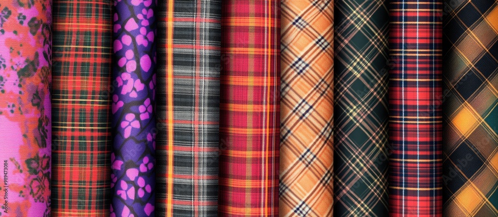 Patterns for fabric printing featuring plaid and checkered designs Created using rotary screen printing with up to 18 vibrant colors Patterns for fabric printing featuring plaid and checkered designs Created using rotary screen printing with up to 18 vibrant colors
