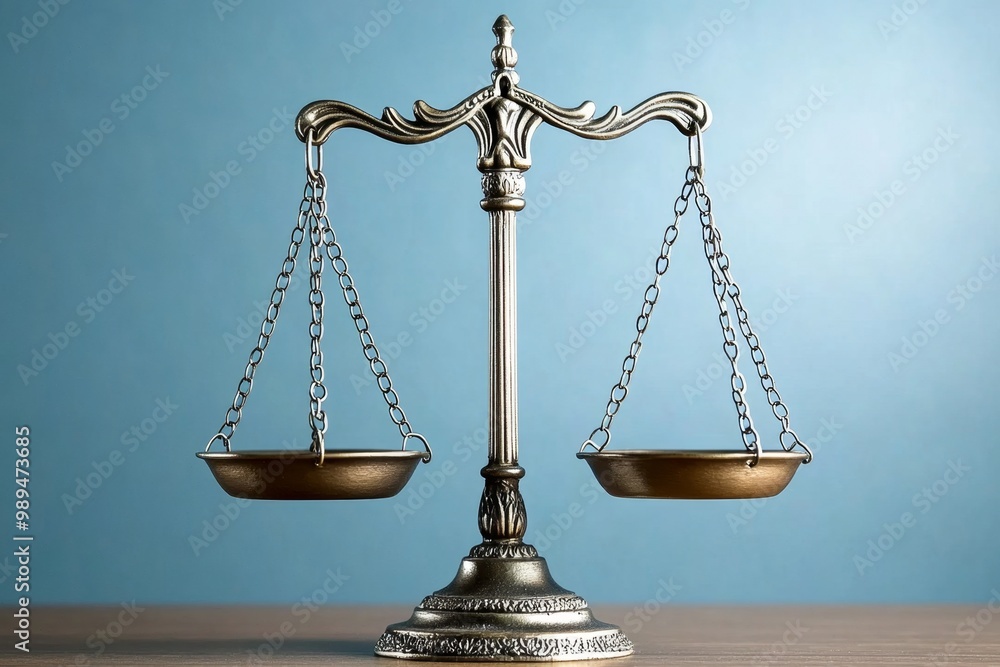 A close-up of scales of justice, with no background, focusing solely on the balance and fairness they represent A close-up of scales of justice, with no background, focusing solely on the balance and fairness they represent