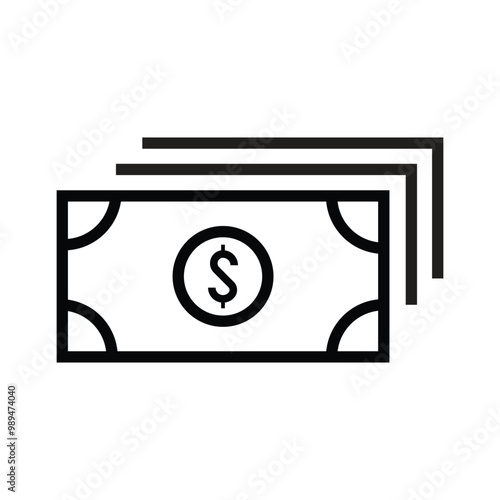 Doller note icon vector illustration 