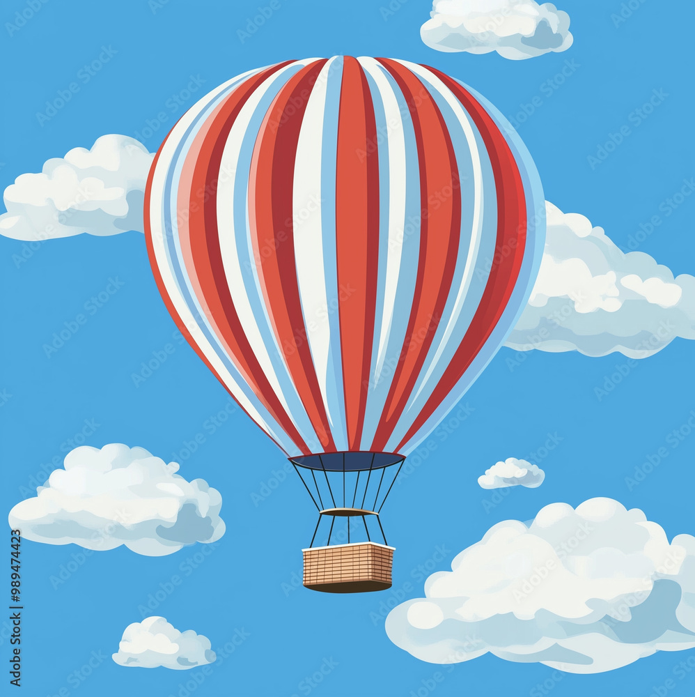 Fototapeta premium Illustration eines Heißluftballons, Generative AI