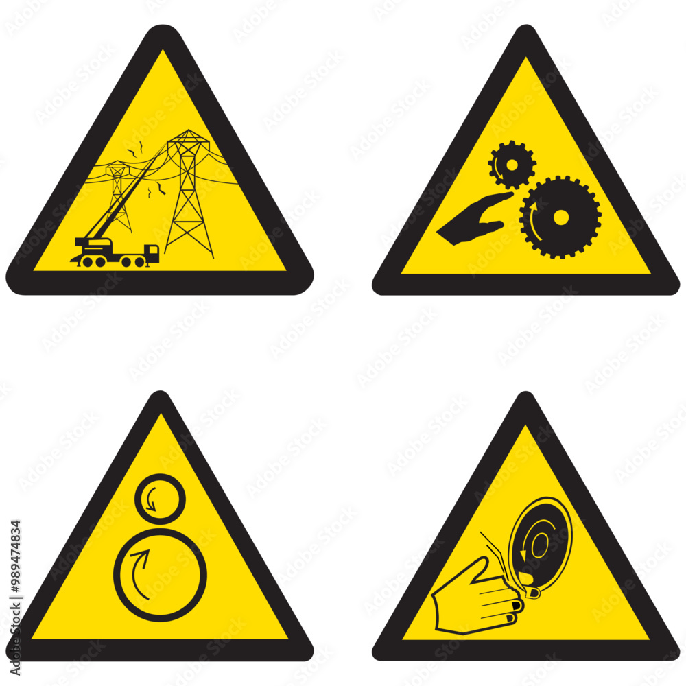 SA005,SA006,SA007,SA008,peligro de alto voltaje, riesgo de atrapamiento, riesgo de corte, ilustración, precaución, vector, triángulo, amarillo, icono, fondo, peligro, signo, símbolo, advertencia SA005,SA006,SA007,SA008,peligro de alto voltaje, riesgo de atrapamiento, riesgo de corte, ilustración, precaución, vector, triángulo, amarillo, icono, fondo, peligro, signo, símbolo, advertencia