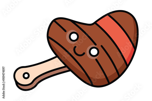 Grilled sliced Tomahawk Steak on white background