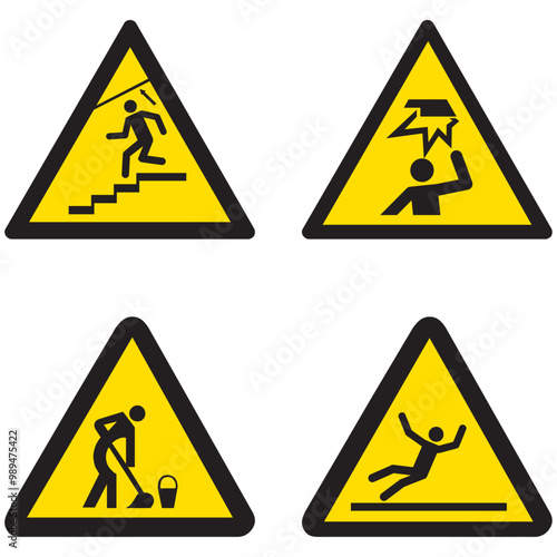 SA037,SA038,SA039,SA040,peligro techo bajo, peligro de objetos de poca altura, cuidado con suelos mojados, peligro de suelos resbaladizos,