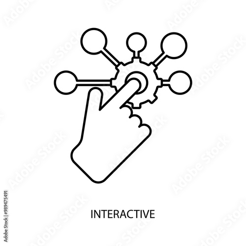 interactive concept line icon. Simple element illustration. interactive concept outline symbol design.