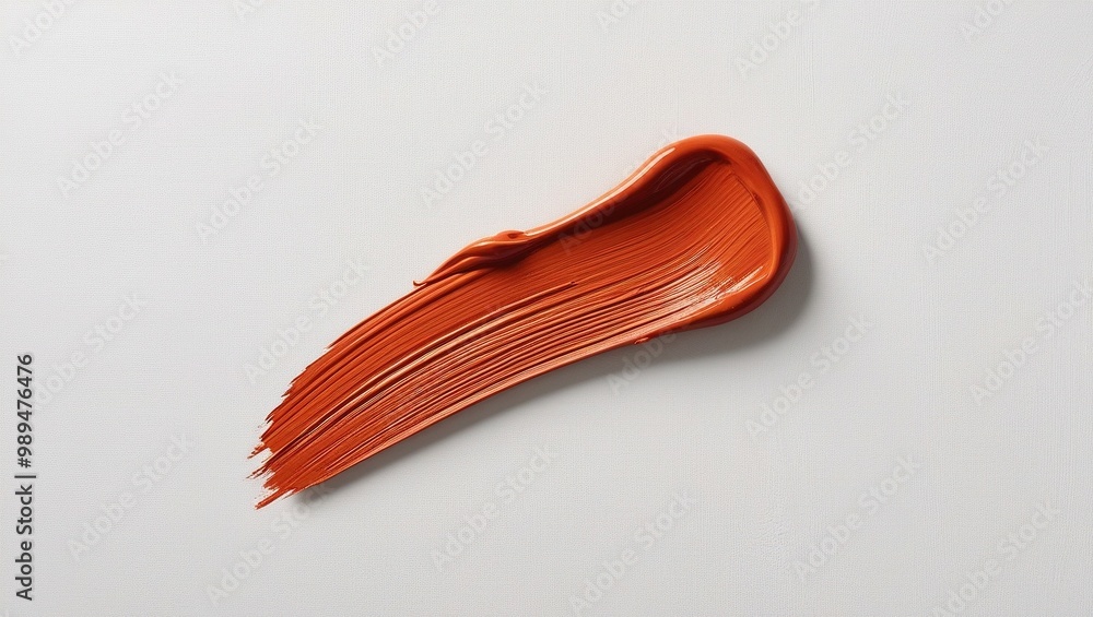 Orange paint brush strokes isolated on white background, clean brush strokes Orange paint brush strokes isolated on white background, clean brush strokes