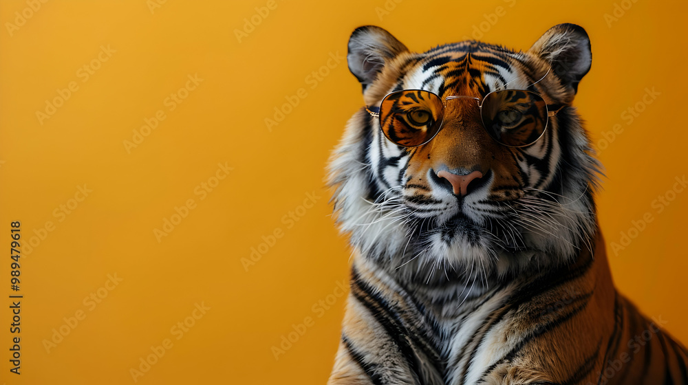 Cool Tiger in Sunglasses Realistic Photo Cool Tiger in Sunglasses Realistic Photo
